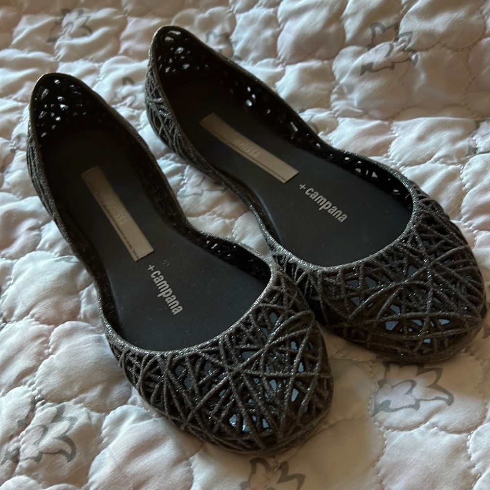 Melissa + Campana sparkly slides
